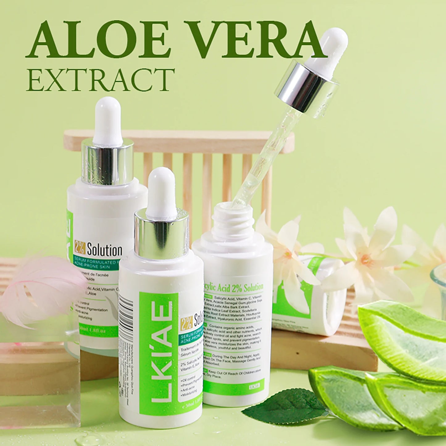 AILKE Aloe Vera Brightening Face Serum – Vitamin C & E, 50ml