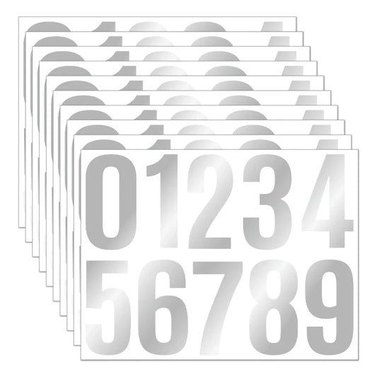 4-inch Digital Sticker Large Size Glossy Metal Silver Black Self Adhesive Reflective Digital Sticker for Mailbox Address Item ID Peaceful Pleasures Health and Wellness