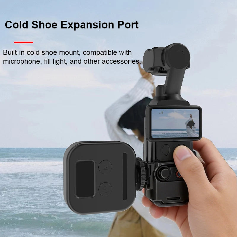 For DJI Osmo Pocket 4/3 Expansion Strap Mount With Cold Shoe Port Anti Slip Wrist Strap Snap On Lock For Pocket 4 Gimbal Camera Peaceful Pleasures Health and Wellness Default Title
