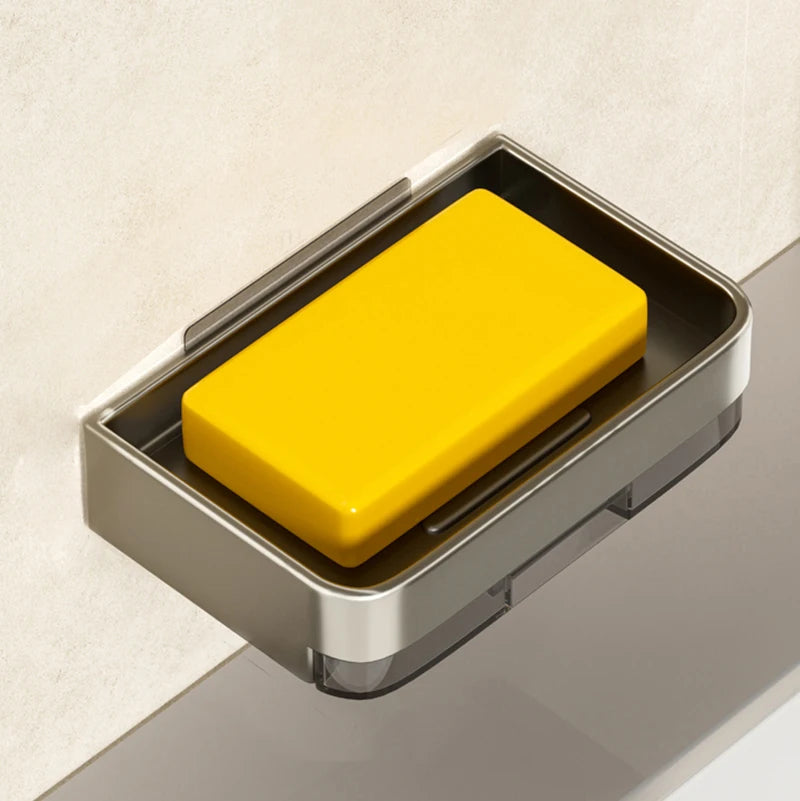 No-Drill Aluminum Alloy Wall Soap Dish with Drainage | YUNJIEYA