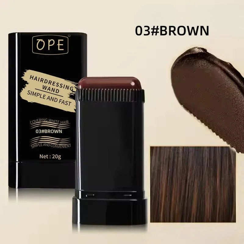 Quick Hair Dye Stick | Permanent Root Touch-Up, Long-Lasting Color, Portable Brush Applicator, 20g Peaceful Pleasures Health and Wellness 03 BROWN