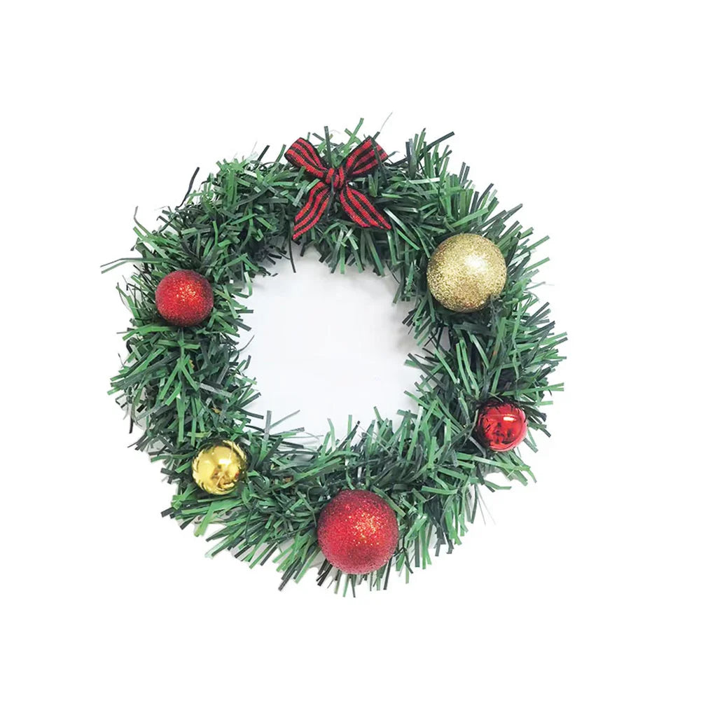 Christmas Ball Grid Bow Wreath | Mini Holiday Table Decor