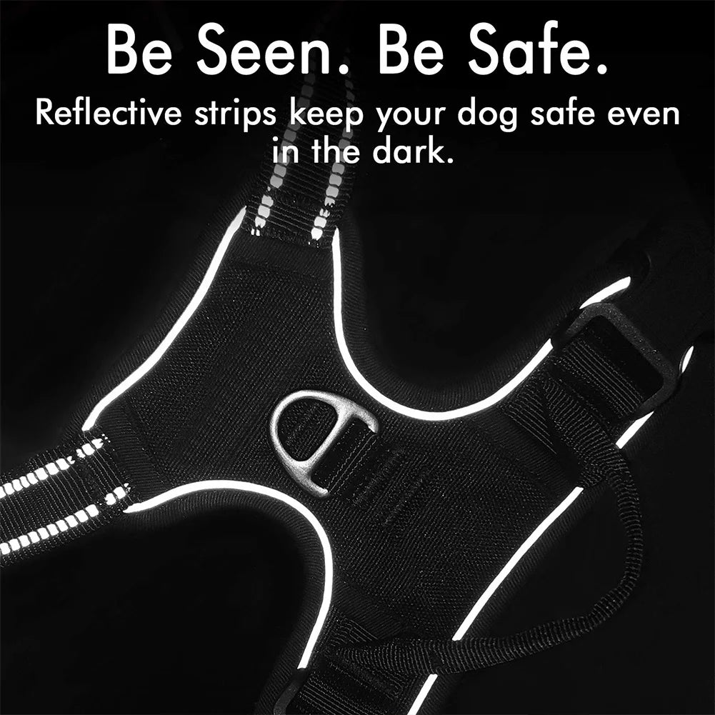 Dog Harness No-Pull Service Vest with Reflective Adjustable Soft Padded Comfortable for Outdoor Easy Walking No Choke for Pets Peaceful Pleasures Health and Wellness