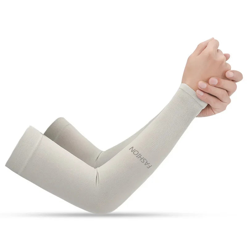 Summer Outdoor s Sports Cycling Sunscreen Ice Skil Long Gloves Sunscreen Sleeves Peaceful Pleasures Health and Wellness gray One Size China Mainland