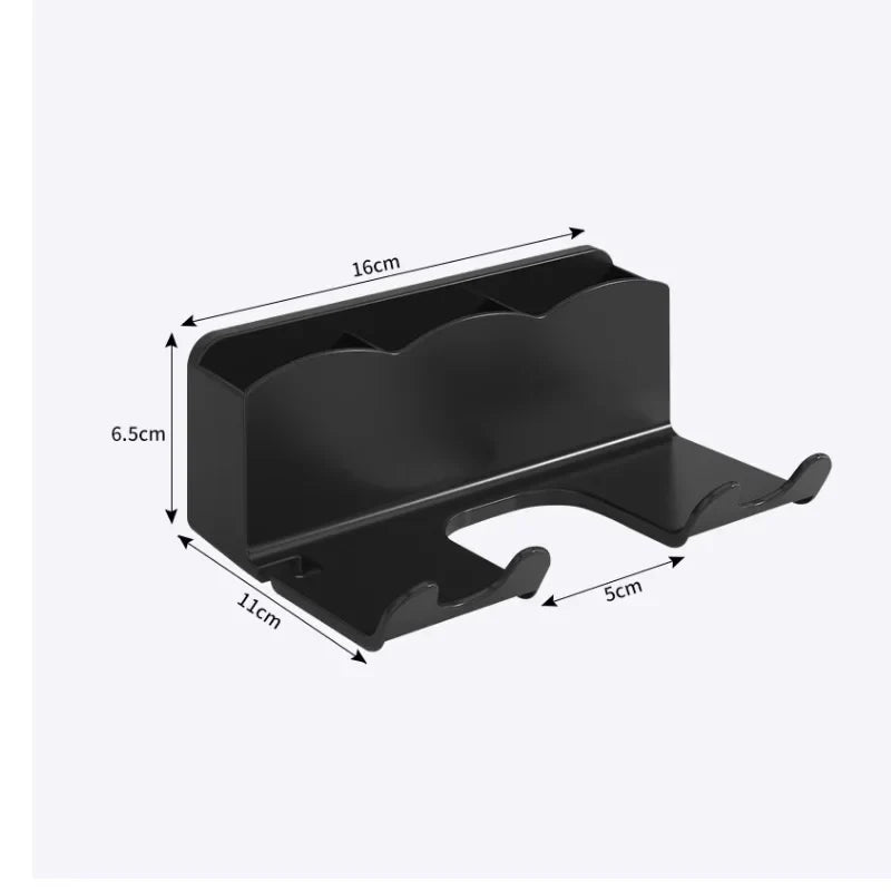Wall Mounted Hair Dryer Holder – No-Drill 2-in-1 Storage Rack