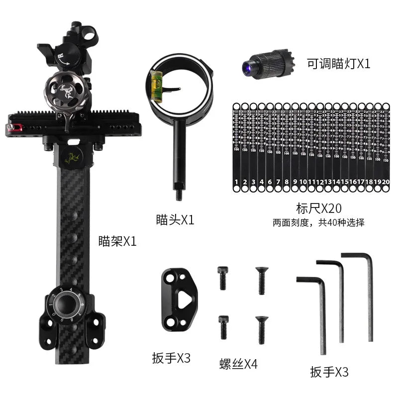 TX9610 Compound Bow Sight Single Pin Micro Adjustable 0 019 Fiber