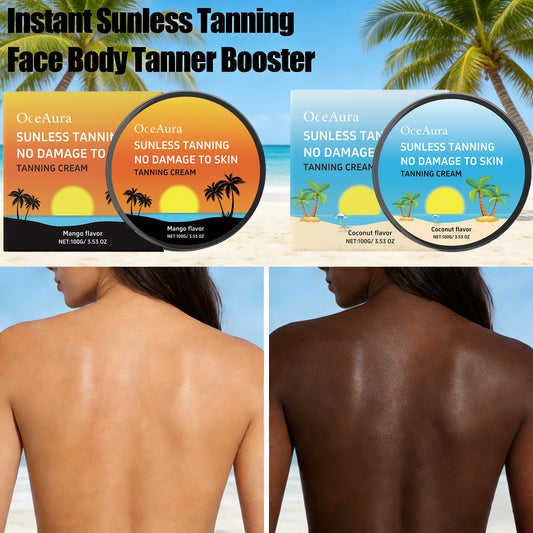 OceAura Coconut Mango Self Tanner Gradual Bronzing Body Lotion Self Tanning Lotion Peaceful Pleasures Health and Wellness
