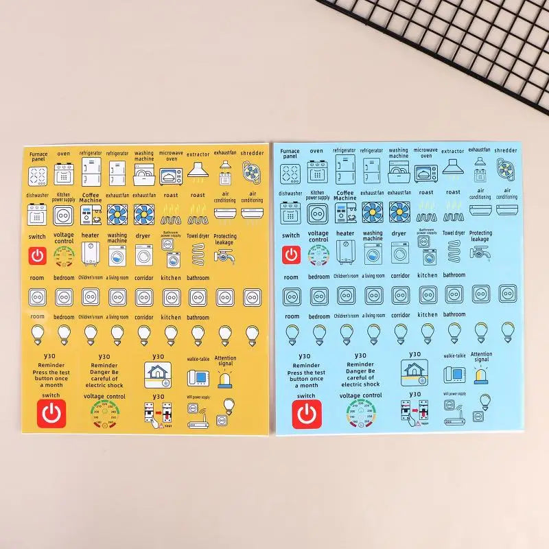 2/5Sheets Electric Circuit Breaker Panel Label Decorative Sticker Self-adhesive Waterproof English Version Electric Box Peaceful Pleasures Health and Wellness