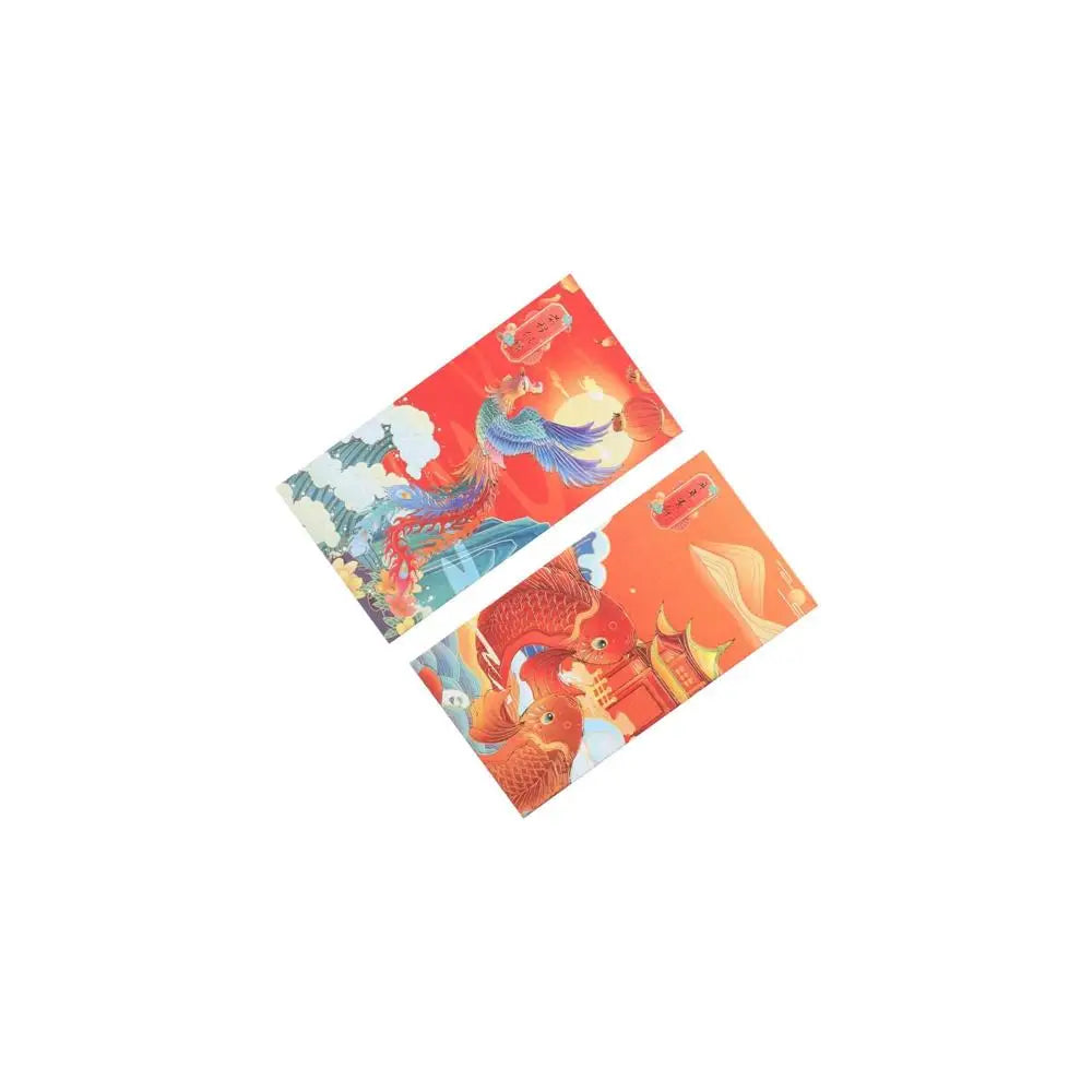 Classic Tradition Spring Festival Decoration Hot-Stamping Blessing Crane Red Pocket Chinese New Year Red Envelope Bless Pocket Peaceful Pleasures Health and Wellness
