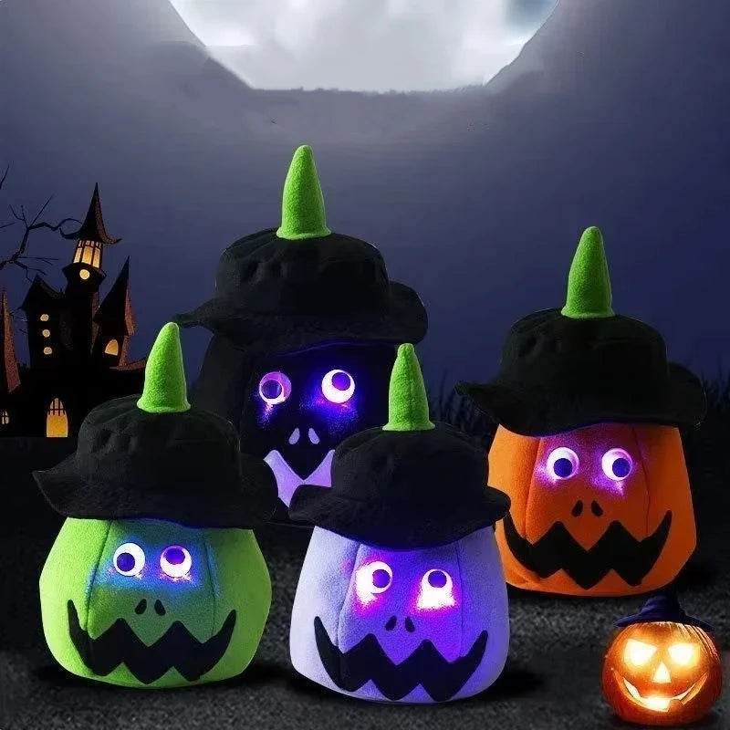 Halloween LED Glowing Pumpkin Bucket Lantern Hat Ghost Festival Party
