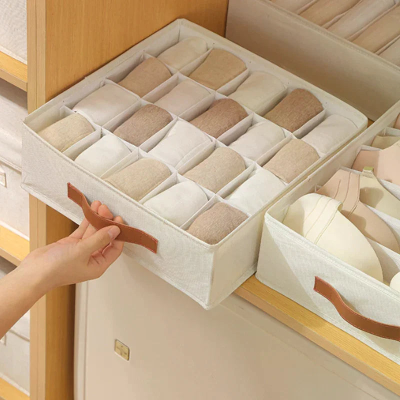 Folding Fabric Pants Storage Organizer & Drawer Divider Clothing Storage Organizer Peaceful Pleasures Health and Wellness