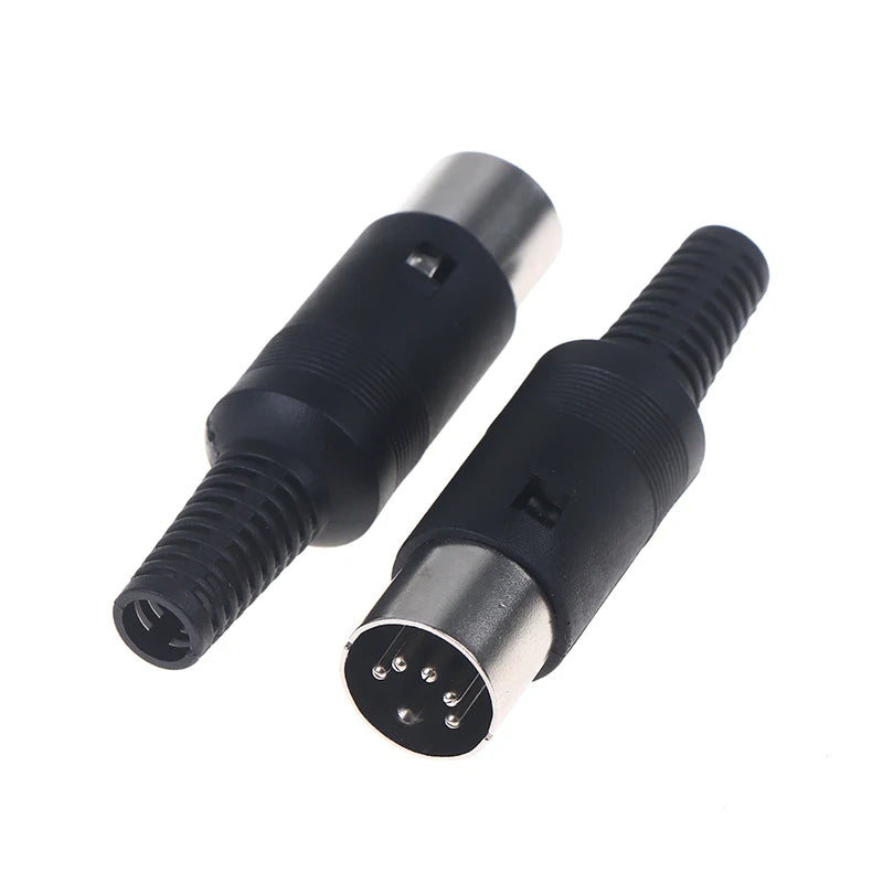 2Pcs/pack 3P 4P 5P 6P 7P 8P DIN Male/Female Plug Soecket Jack With Plastic Handle Keyboard Cable Connector Adaper Peaceful Pleasures Health and Wellness 5pins plug