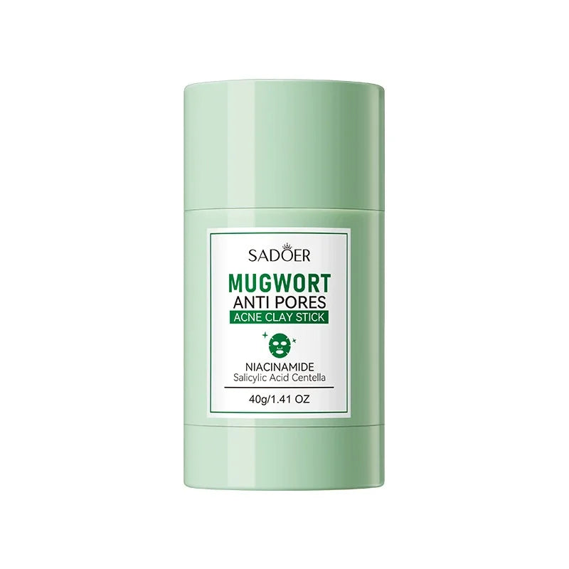 Mugwort Clay Stick Anti-Acne Clay Mask for Clean Pores and Blackheads Improve Acne Prone Skin 40g Peaceful Pleasures Health and Wellness Mugwort 40g