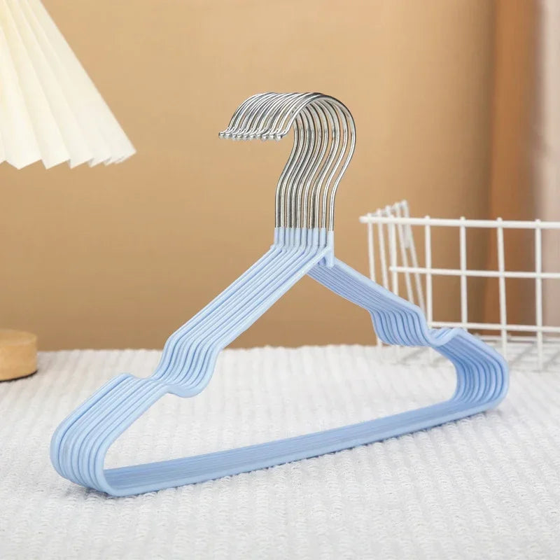 30cm Rubber Coated Kids Hanger Non-slip PVC Metal Infant Clothes Hanger for Home Dormitory Home Clothes Hanger Organization Peaceful Pleasures Health and Wellness 10PCS blue