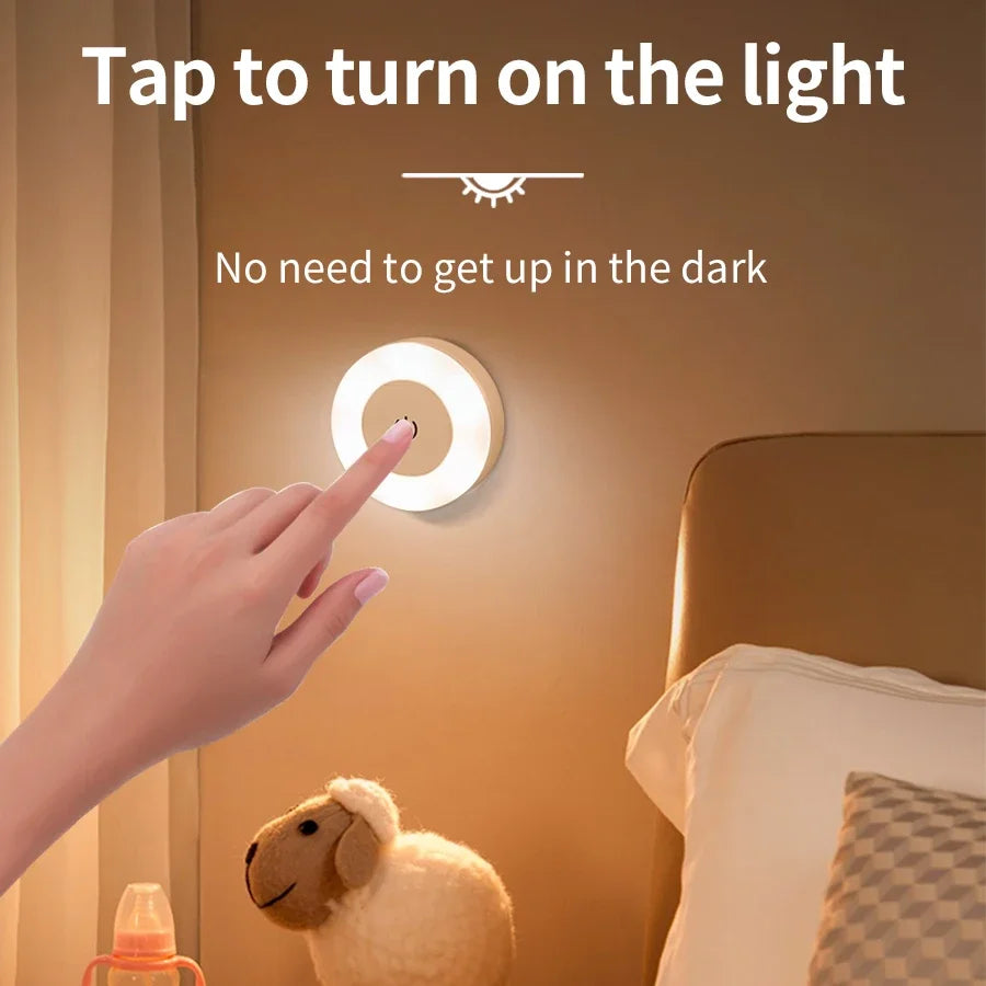 Led Wall Light Portable USB Rechargeable Night Light for Living Room Bedroom Lighting Lamps Bedside Lamp Touch Light Home Decor Peaceful Pleasures Health and Wellness