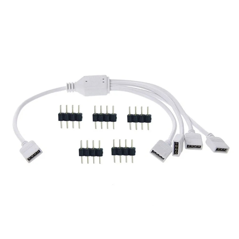 for 5050 3528 Female Connector LED Strip Adapter RGB Extension Cable 4 Pin Splitter Cable RGB Connector 4Pin RGB Splitter Peaceful Pleasures Health and Wellness 1 To 4