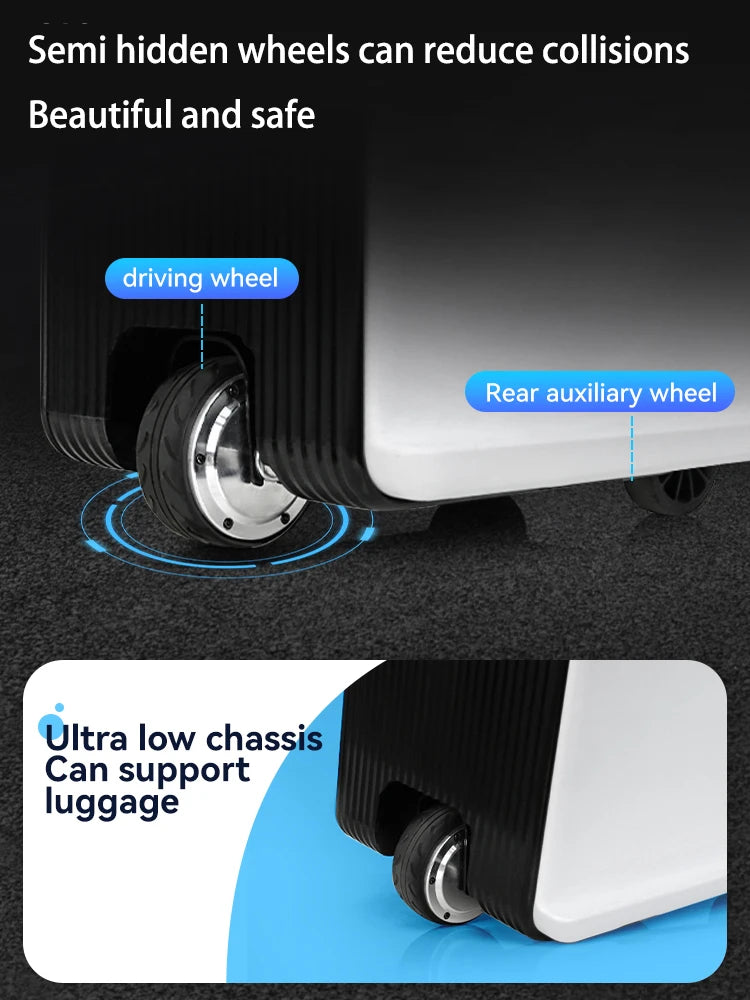 20 Inch Electric Luggage Suitcase PC Material Carry-On Travel Case with Silent Wheels And TSA Lock for Vacation And Boarding Peaceful Pleasures Health and Wellness
