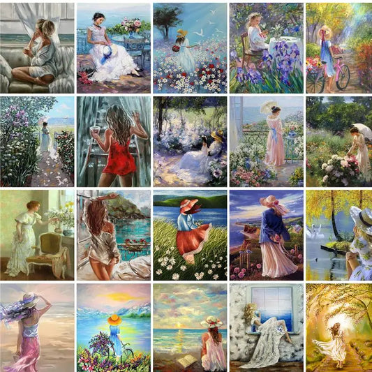 GATYZTORY Paint By Numbers For Adults Children Ballet Girl DIY HandPainted Oil Painting Figure Picture Home Wall Decor Gift Peaceful Pleasures Health and Wellness