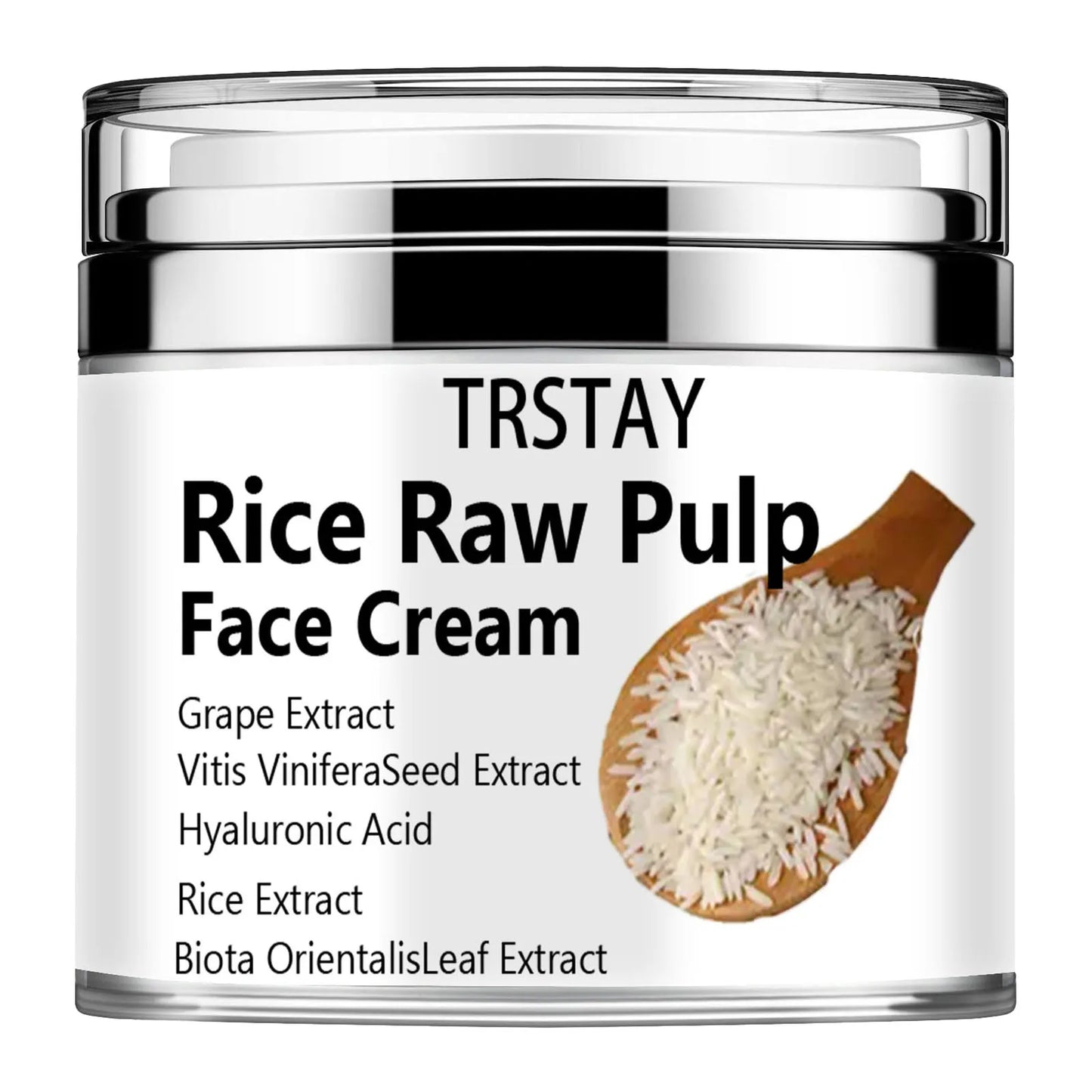 Rice Cream for Face, Rice Raw Pulp Face Cream, Rice Cream Moisturizer for Moisturizing Skin, Shrink Pores, Rice Extract Anti Agi Peaceful Pleasures Health and Wellness 15G
