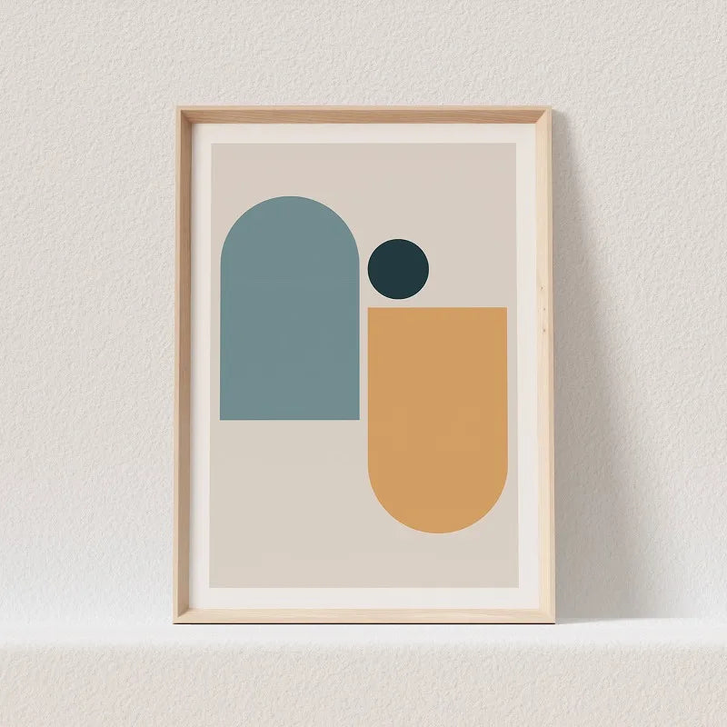 Boho Abstract Geometry Canvas Wall Art | Minimalist Print