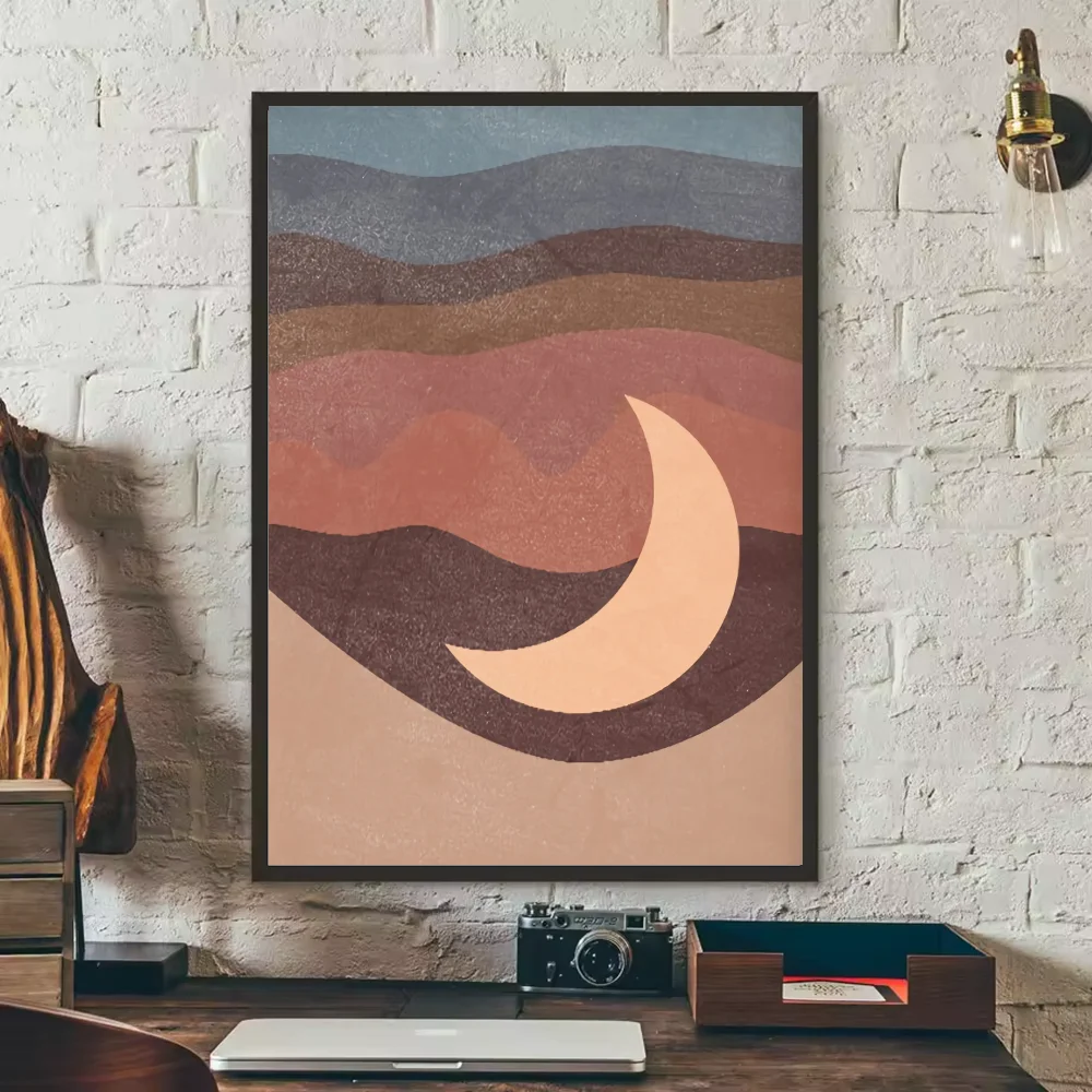 Abstract Sun Moon Woman Wall Poster | HD Waterproof PVC Art Wall Art Poster Peaceful Pleasures Health and Wellness z7 40X50cmNoframe