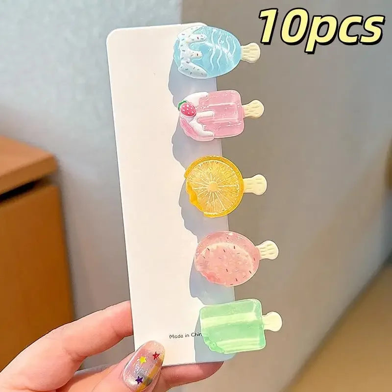 10Pcs Ice Cream Mini Duckbill Hair Clips for Women | Cute Set