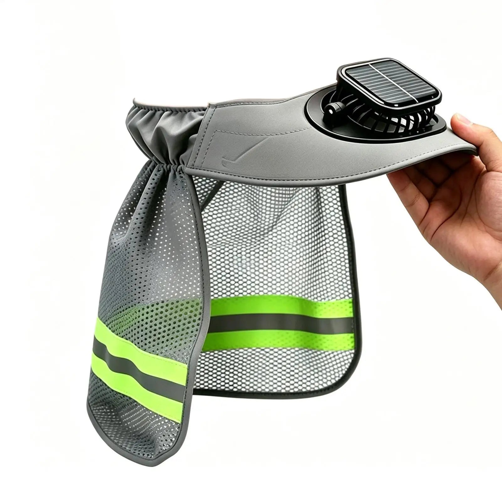 Solar Fan Hard Hat Sun Visor Wide Brim Helmet Cap With Cooling Fan Solar Powered Ventilated Safety Helmet For Construction Peaceful Pleasures Health and Wellness