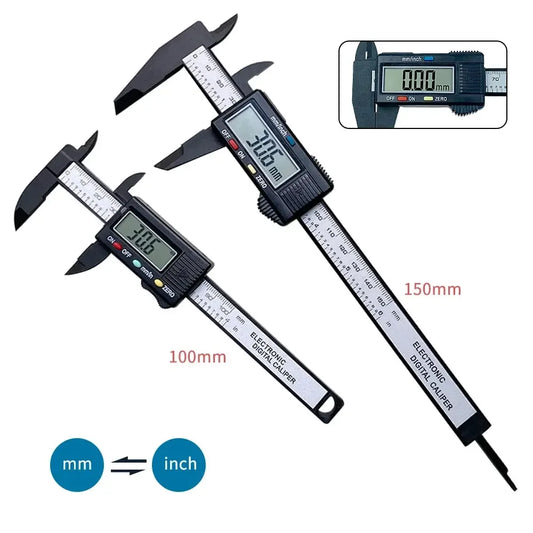 150mm 100mm Electronic Digital Caliper Carbon Fiber Dial Vernier Caliper Gauge Micrometer Measuring Tool Digital Ruler Peaceful Pleasures Health and Wellness