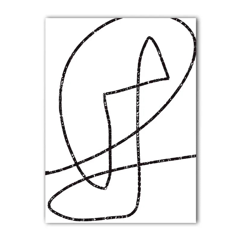 Nordic Abstract Black & White Canvas Wall Art | Minimalist Print Canvas Wall Art Print Peaceful Pleasures Health and Wellness 03 50x70cm NoFrame China Mainland