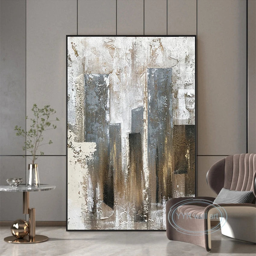 New Nordic Abstract Canvas Oil Painting Wall Art Decoration Poster 100% Handmade Modern Mural Home Hotel Room Aesthetic Picture Peaceful Pleasures Health and Wellness