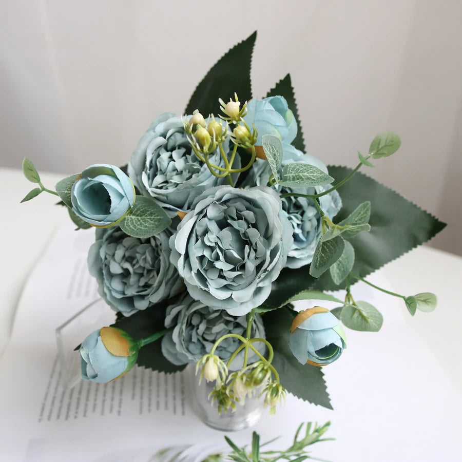 Silk Peony Artificial Flower Bouquet | Wedding & Home Décor