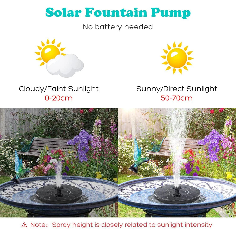 1pc Solar Fountain Outdoor Pool Solar Fountain Pump Essential In Summer Suitable For Ponds Swimming Pools Gardens Peaceful Pleasures Health and Wellness