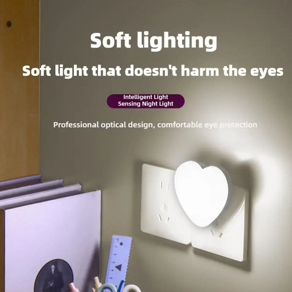 Heart LED Night Light | Auto Sensor Lamp – Bedroom & Hallway LED Night Light Peaceful Pleasures Health and Wellness