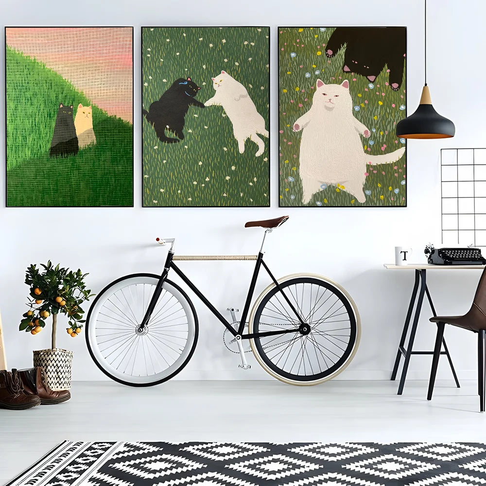 Funny Cute Cat Poster HD Waterproof Wall Art – Home Decor Wall Art Poster Peaceful Pleasures Health and Wellness