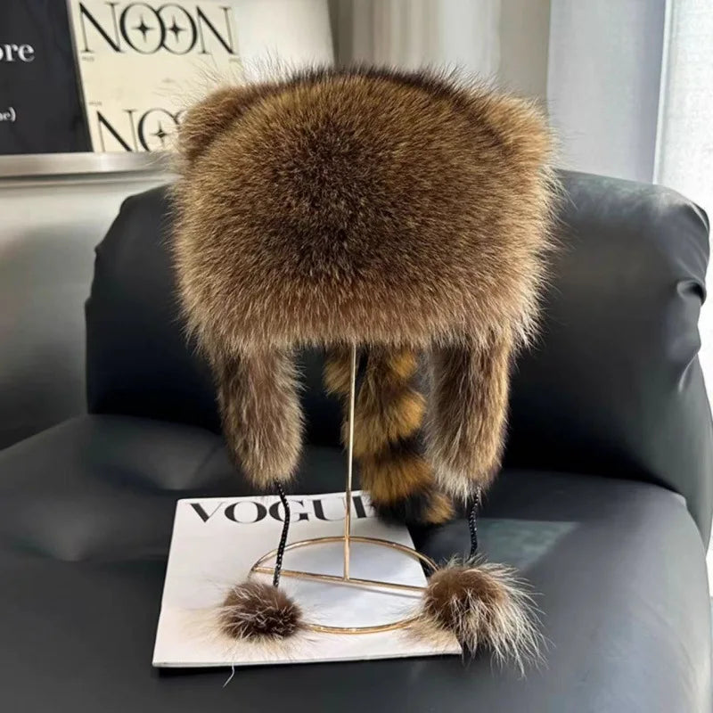 Kids Winter Raccoon Ear Flap Hat | Warm Lei Feng Family Hat
