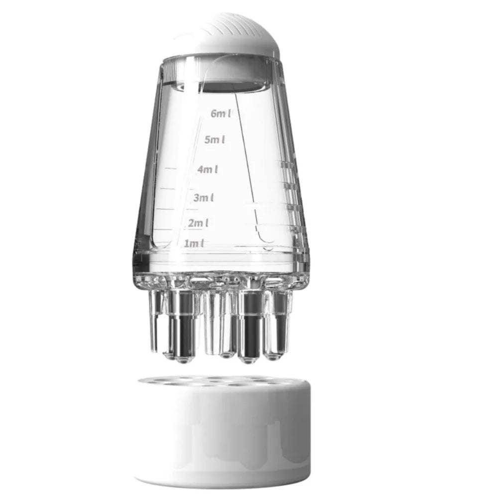 6ml Scalp Applicator Mini Head Massager Roller Ball Brush Hair Growth Essential Oil Medicine Liquid Applicator Massage Comb Peaceful Pleasures Health and Wellness White
