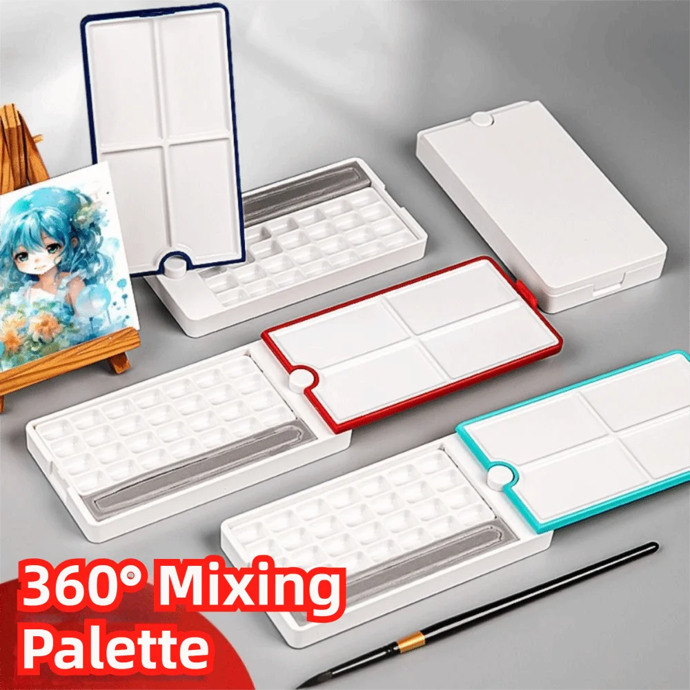 360 Degree Rotatable Watercolor Palette Detachable 28 Grids Paint Box Moisturizing Empty Solid Watercolor Storage Box Peaceful Pleasures Health and Wellness