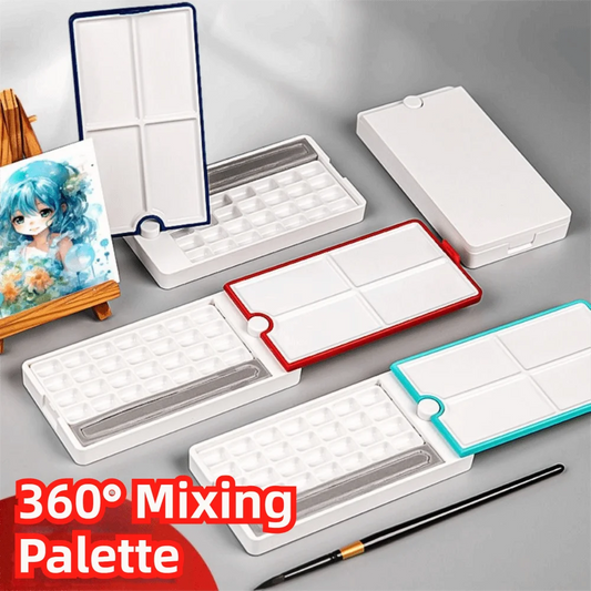 360 Degree Rotatable Watercolor Palette Detachable 28 Grids Paint Box Moisturizing Empty Solid Watercolor Storage Box Peaceful Pleasures Health and Wellness