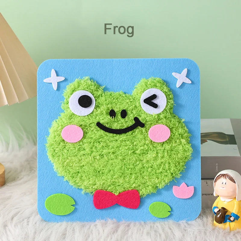 DIY Cartoon Animal Embroidery Doll Kits Fun Non-woven Fabric
