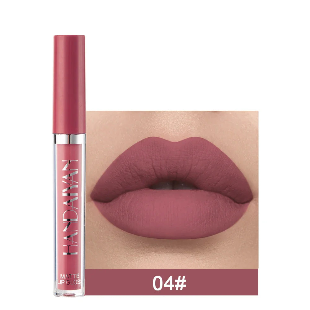 HANDAIYAN Matte Velvet Liquid Lipstick – 12 Shades, Waterproof