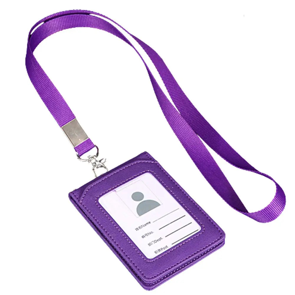 Business Neck Strap Stationery Office School Supplies Badge Holder Card Holder with Lanyard Bus Cards Cover ID Desk Organizer Peaceful Pleasures Health and Wellness purple