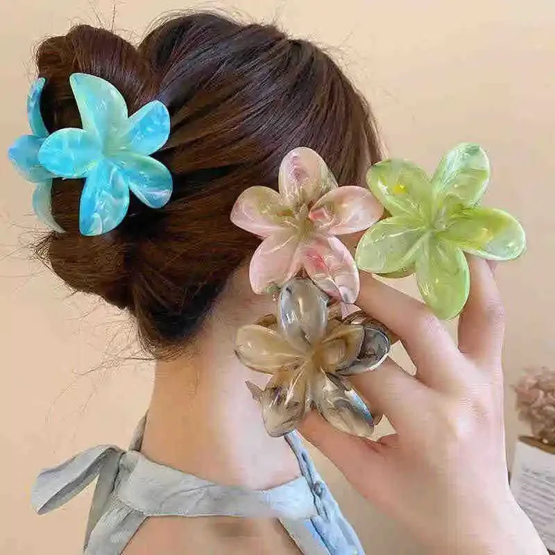 Flower Hair Claw Clip – Shark Crab Clamp for Women & Girls