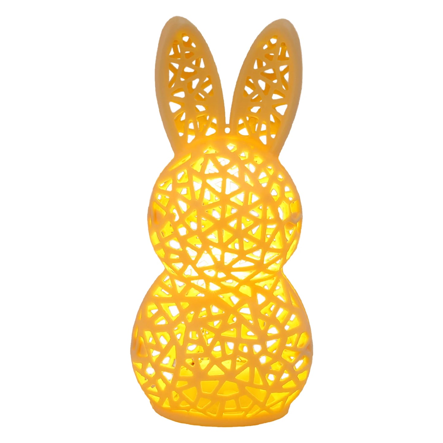 Easter Portable Animal Nightlight 3D Printed LED Light Up Rabbit Statue Easter Gifts for Kids Spring Indoor Home Decor Peaceful Pleasures Health and Wellness Yellow