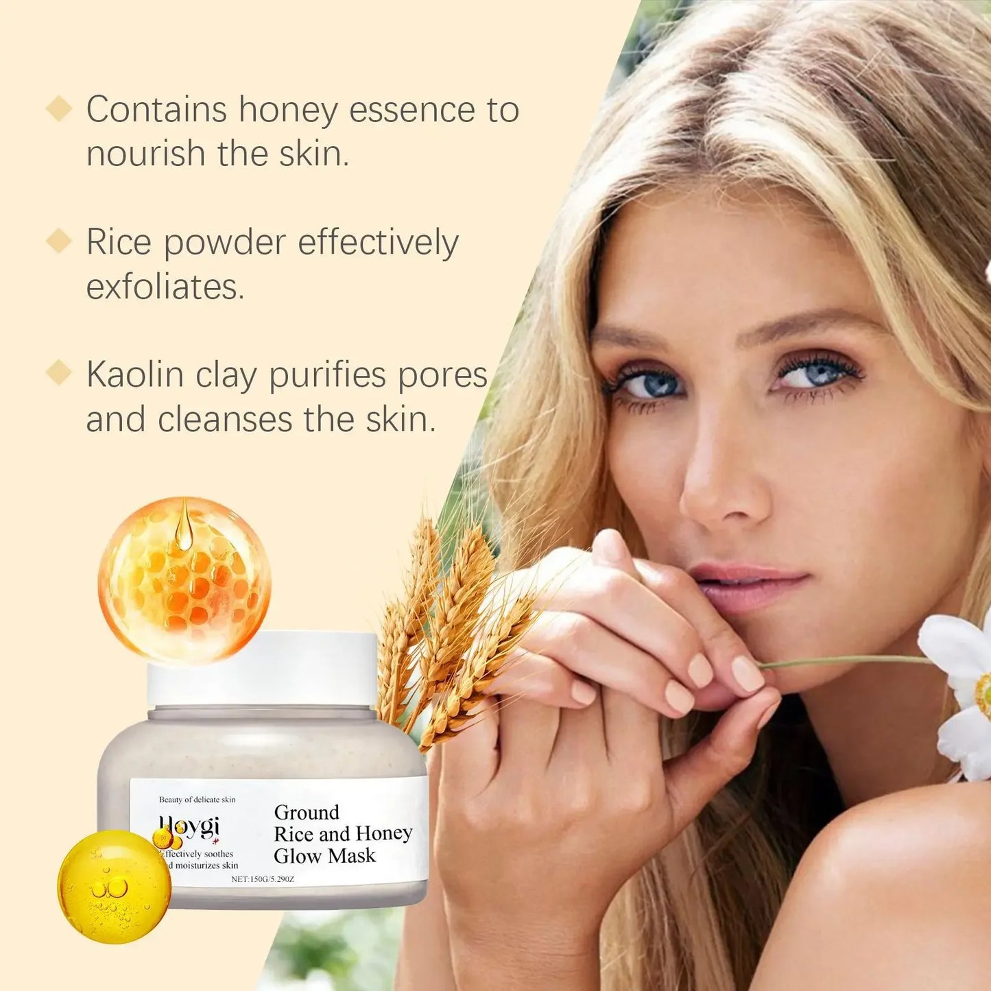 Rice & Honey Face Mask – Hydrating, Brightening, Pore Minimizing