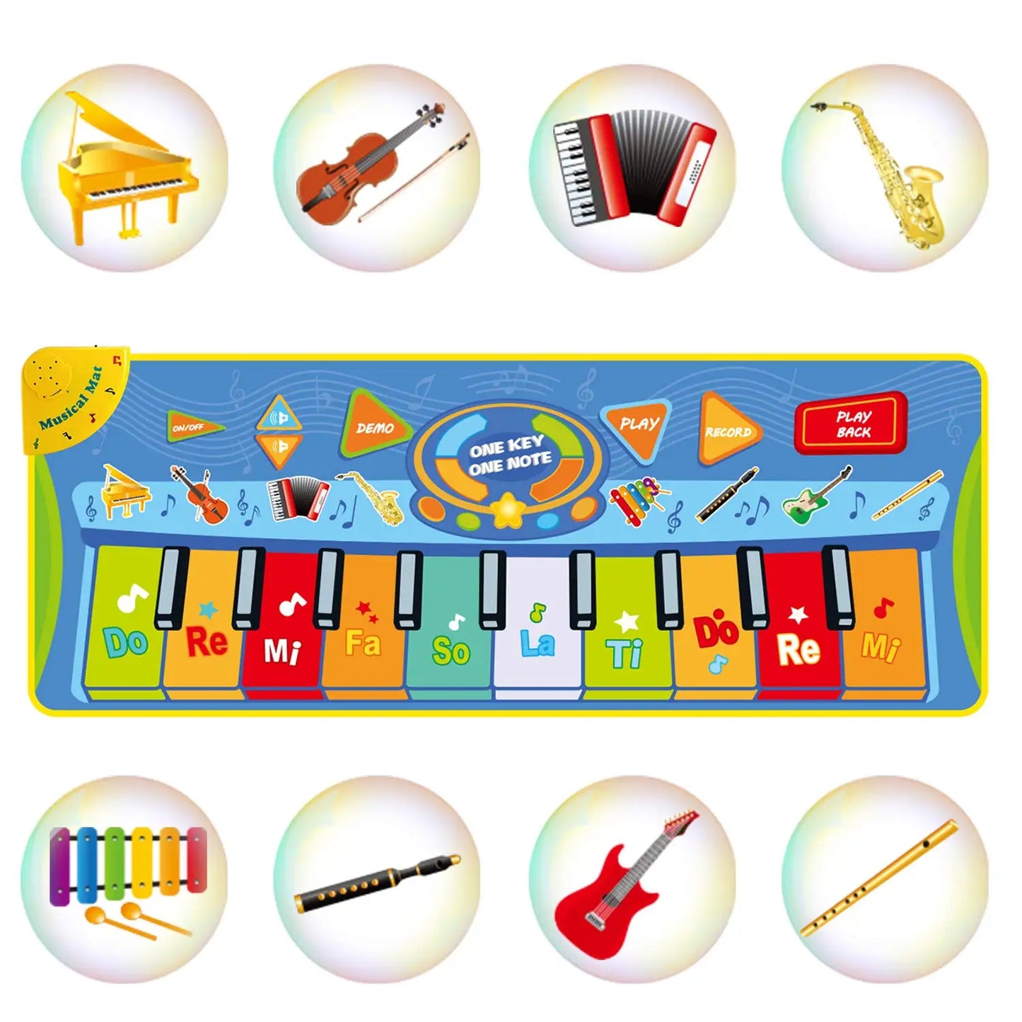 130 Music Playing Mat Instruments Voices Singing Play Game Carpet