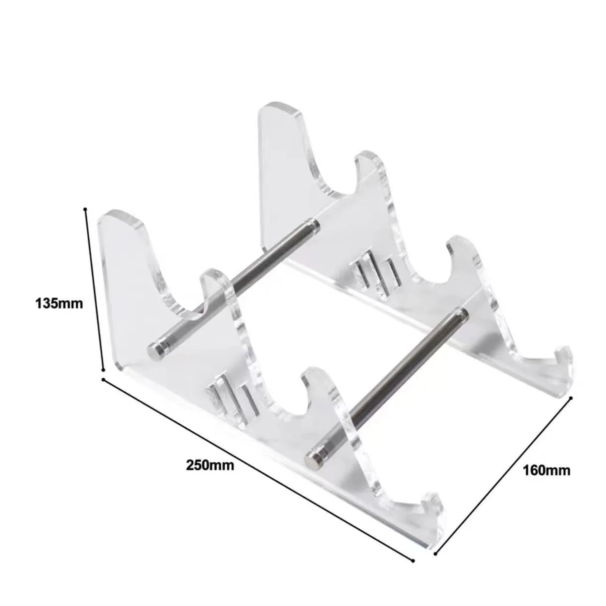 Portable Clear Acrylic Keyboard Display Stand Foldable Lightweight Mechanical Keyboard Holder Rack for Desk Travel Storage Peaceful Pleasures Health and Wellness White 3 tiers