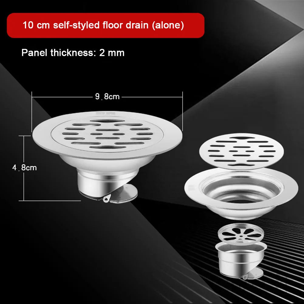 Stainless Steel Anti-Odor Floor Drain Shower Strainer 10cm
