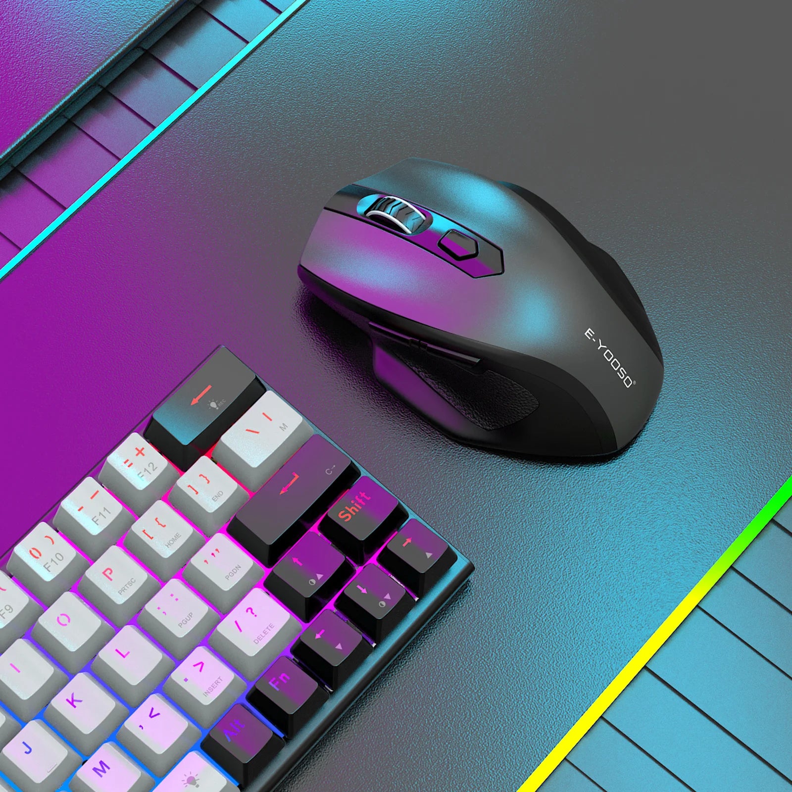 E-YOOSO 2.4G Wireless Ergonomic Mouse with Built-in USB Receiver, 5-Level 4800 DPI Portable Optical Mouse for PC Laptop Computer Peaceful Pleasures Health and Wellness