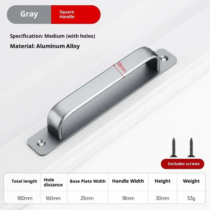 Aluminum Alloy Drill-free Handle Glass Sliding Door Window Drawer Wardrobe Push-pull Bathroom Sticker Door Handles Peaceful Pleasures Health and Wellness A5