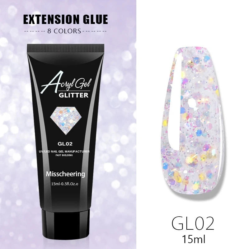 30ml Nail Extension Gel Nail Build Poly Nail Acrylic Gel UV LED Quick Extension of Crystal Model Painless Crystal Glue Peaceful Pleasures Health and Wellness GL02
